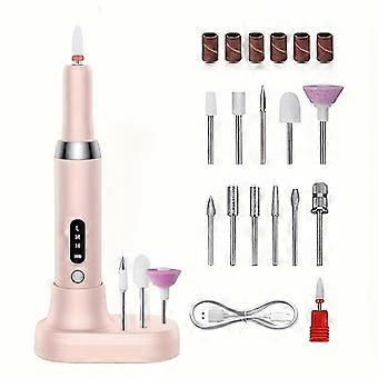 Elektrisk negleboremaskine med slibebånd, professionelt manicure- og pedicuresæt til formning, polering, trimning, velegnet til naturlig og kunstig nagel.