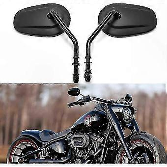 8mm Handlebar Wing Mirrors compatible with Motorcycles - Black Motorcycle Accessories Compatible with Cruiser Bikes