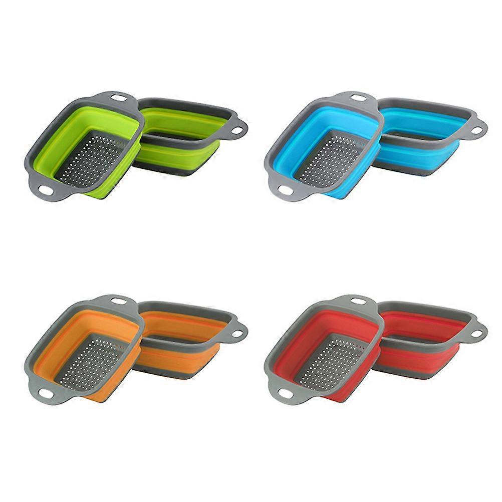 Foldable Drain Basket for Serving Daily Life 2Pcs Practical Kitchen Storage