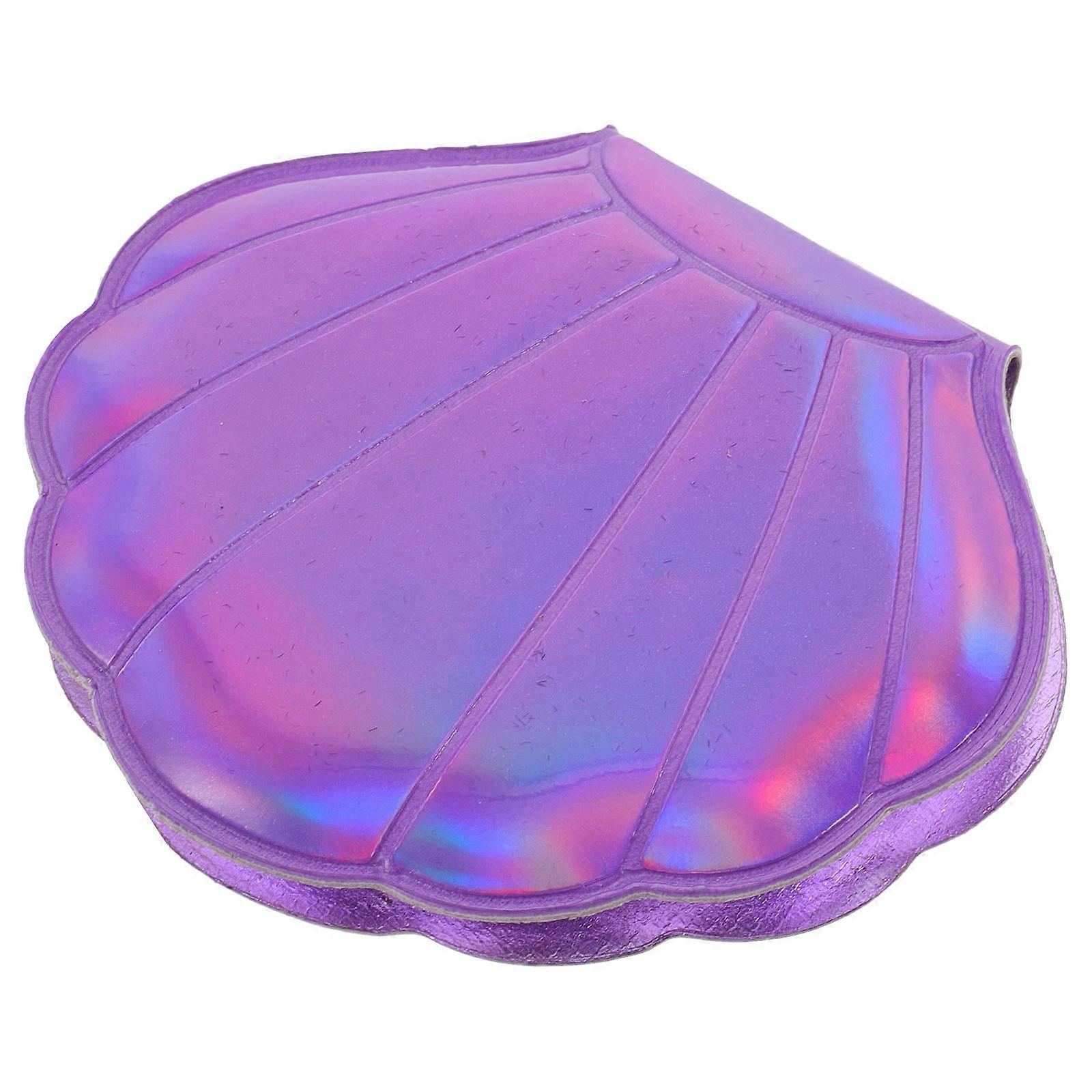 Purple Double Side Makeup Mirror Folding Shell Shape Mirror for Ladies