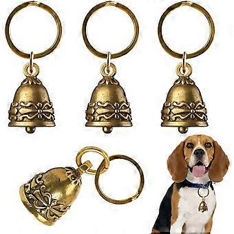 4 PCS Copper Collar Bells for Small Pets - Retro Craft Bells, 0.7 Inch, Not Bulk, DIY, Anti-Lost ID Tags