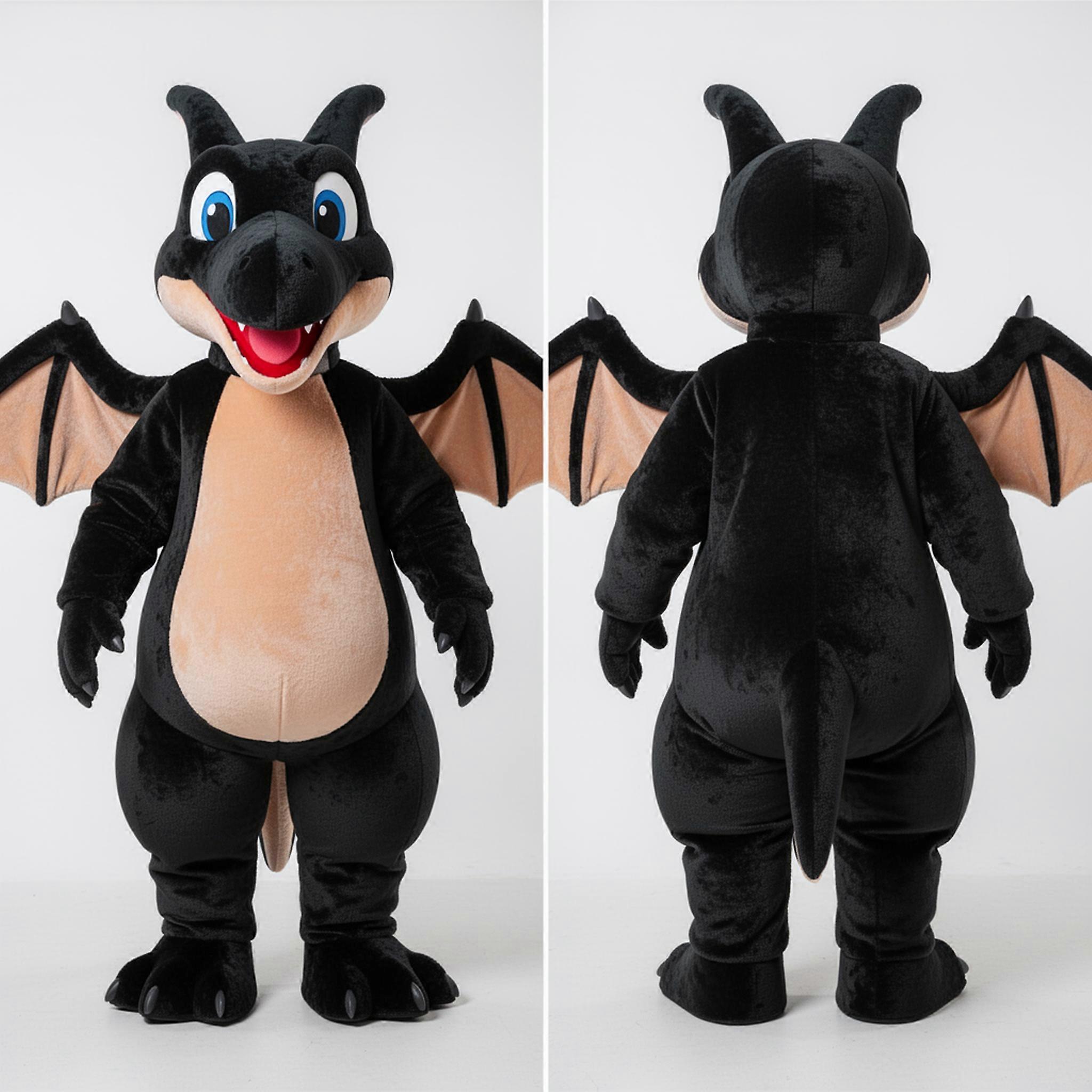 MASTICOT Black Sleek Pterodactyl Mascot