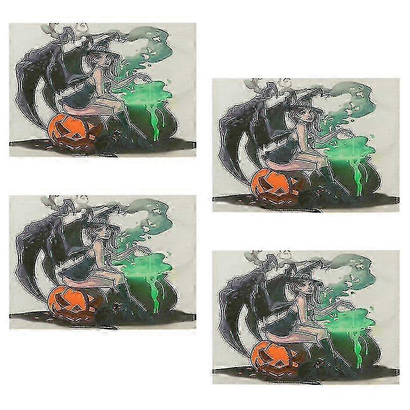 4pcs Halloween Table Mat compatible with Halloween Decorations