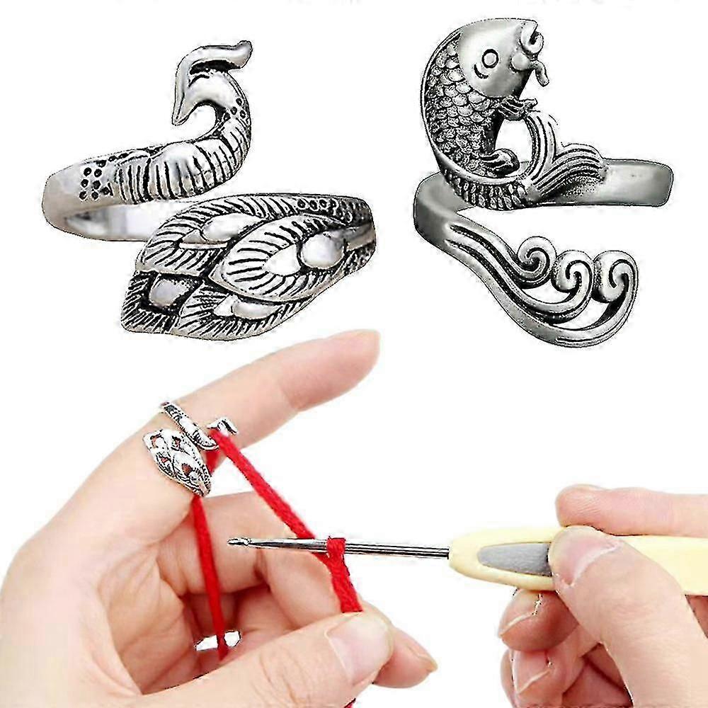 Ring Sewing Accessories Knitting Loop Crochet Ring Adjustable Thimble Ring