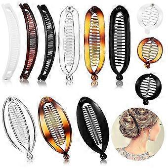 12 Pieces Fishtail Hair Clip Banana Ponytail Holder 4 Styles for Women