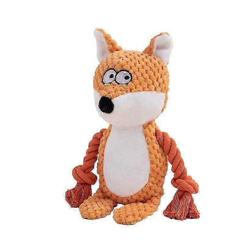 Interactive Squeaky Raccoon Rope Toy