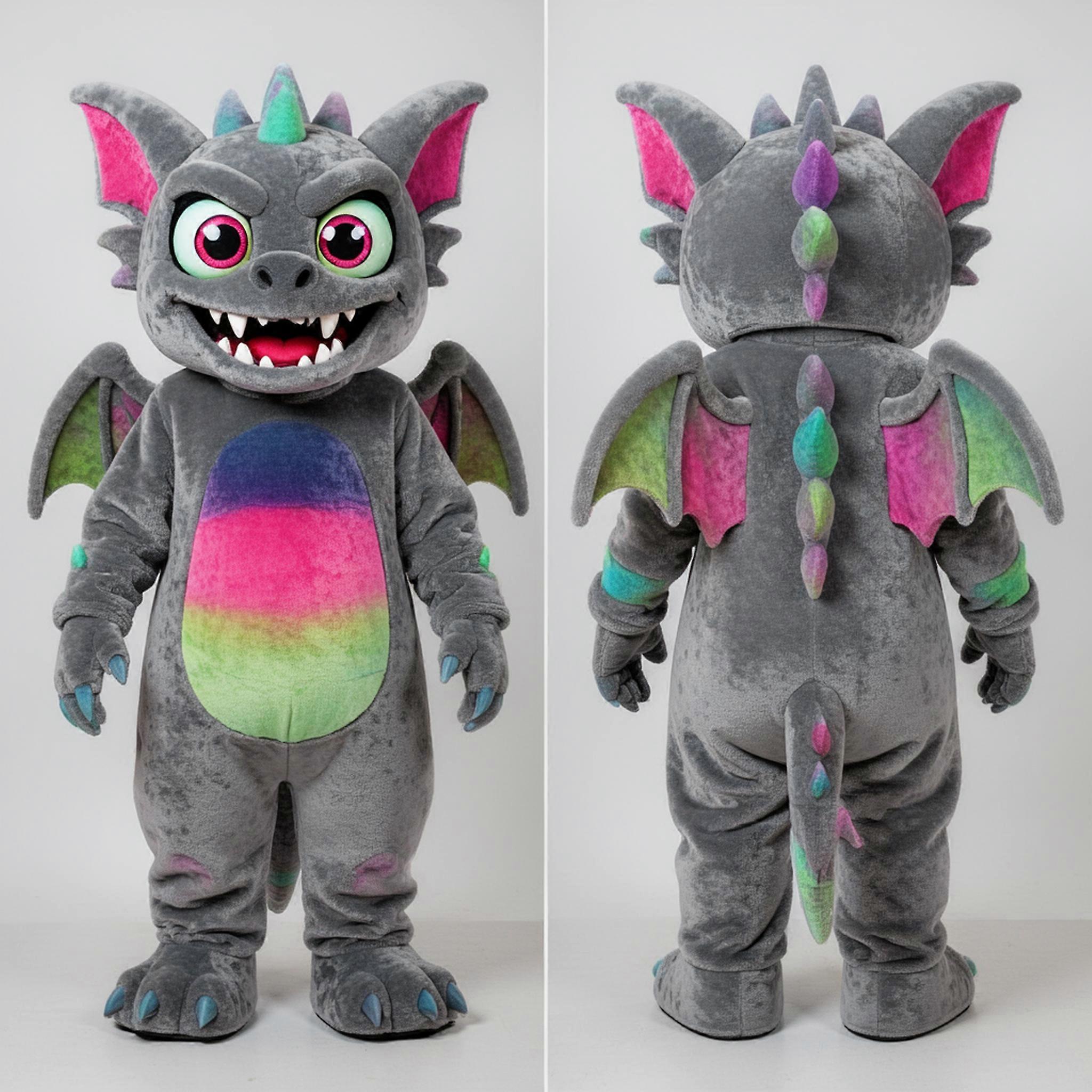 MASTICOT Slate Gray Cartoon Gargoyle Mascot
