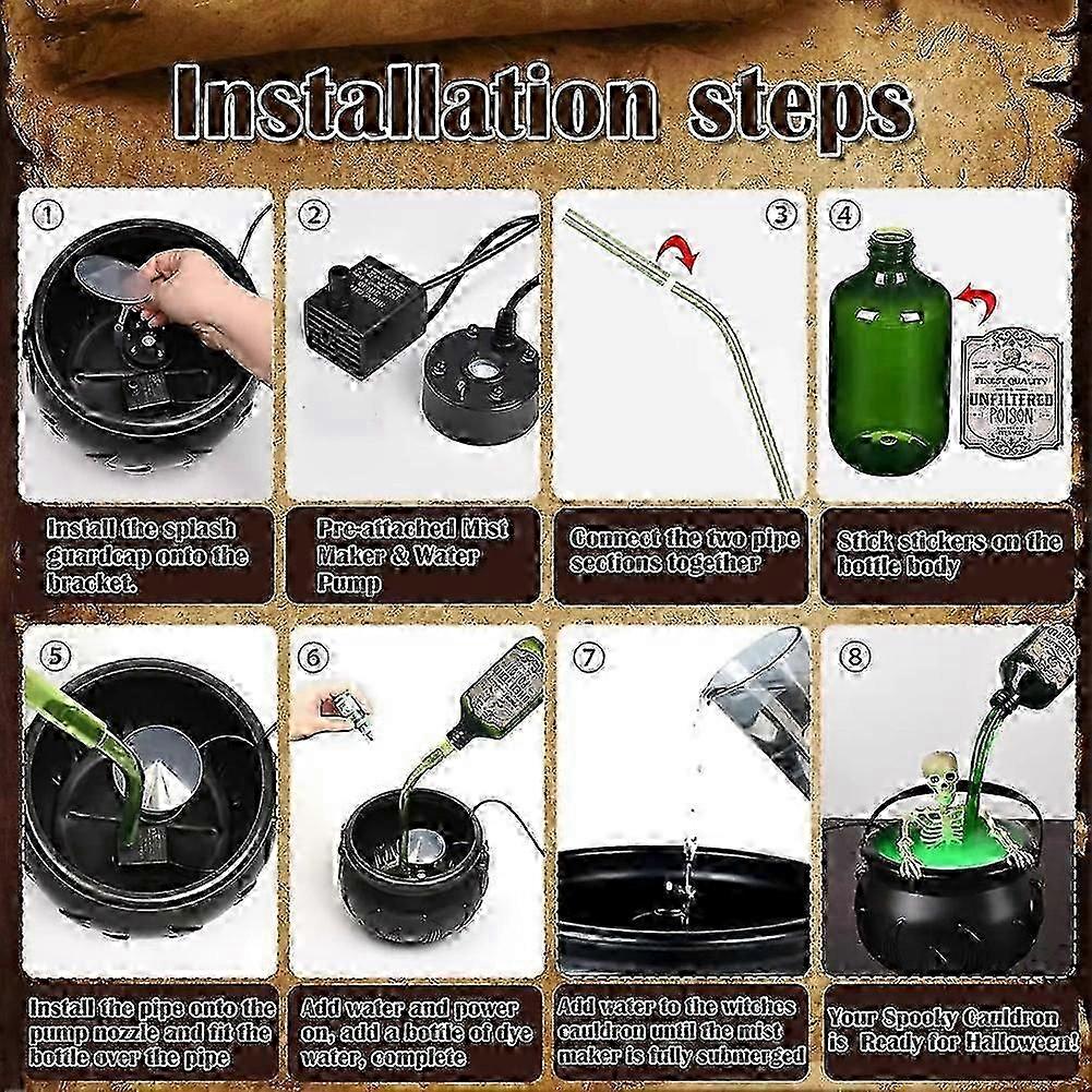 Halloween Decorations Indoor Cauldron with Magic Floating Potion Bottles