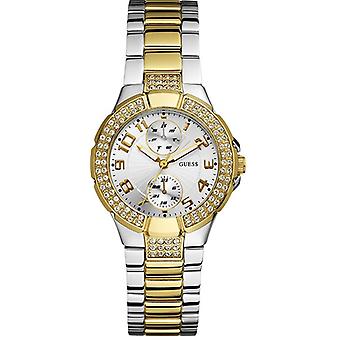 Devinez dames f11 montre bic. Quartz Analog Women's Watch avec Bracelet en acier inoxydable plaqué Or W15072L3