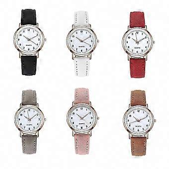 Luminous Casual Women's Wristwatch with Leather Strap, Quartz Movement