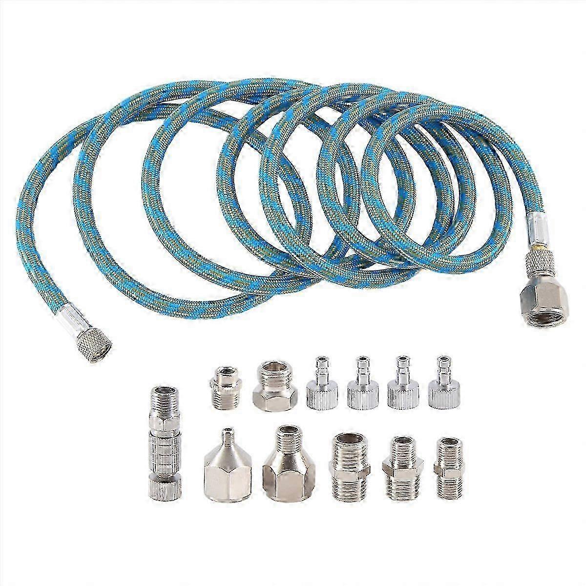 Airbrush Compressor Adapter Kit with Nylon Braided Quick Release Hose
