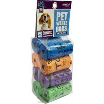Multipet Word Print Waste Bags, 8 Pack
