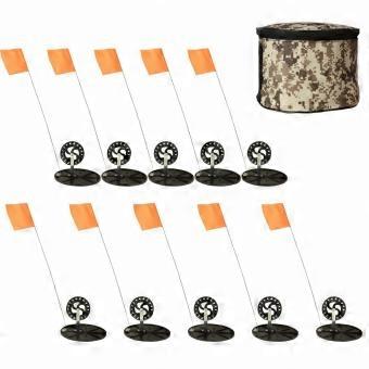 10 Pieces Ice Fishing Ice Fishing Flag with Round Base Portable Strike Indicator