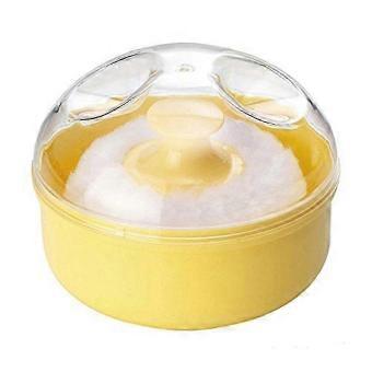 2025 Soft Face Body Powder Puff with Sponge Box Case Cosmetic Container Yellow-bhkj
