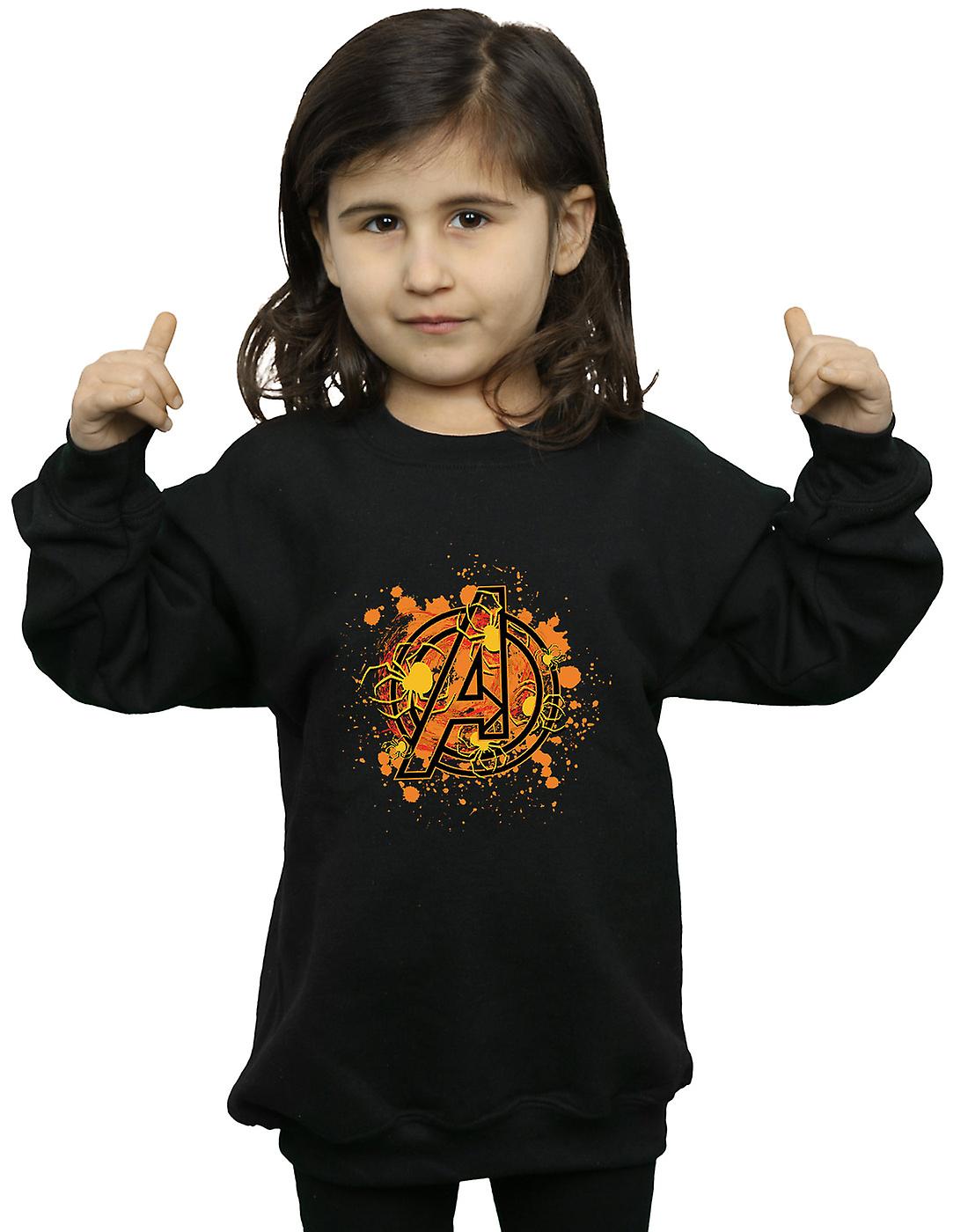 女の子マーベルアベンジャーズ組み立てるハロウィーン スパイダー ロゴ トレーナー