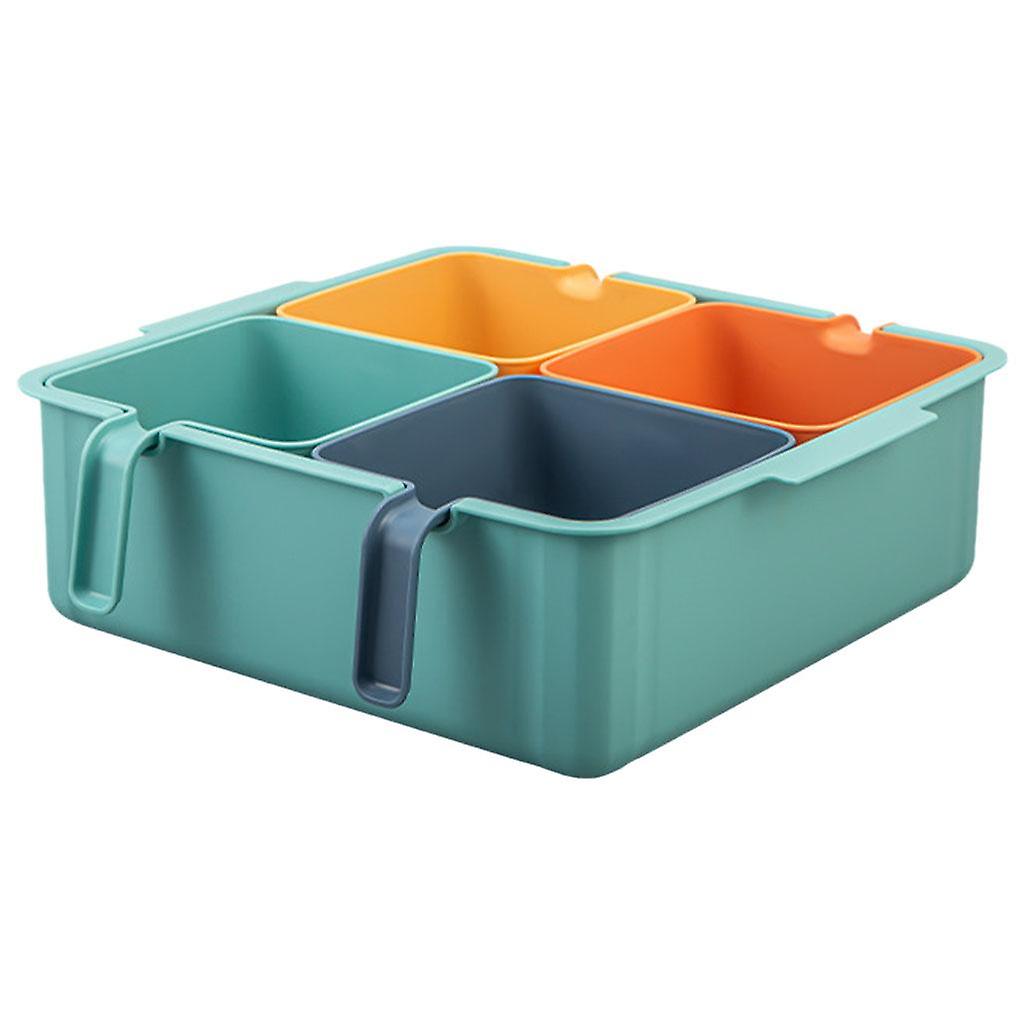 Drain Basket Strainer Fruit Vegetable Draining Storage Holder Plate Rack Yellow