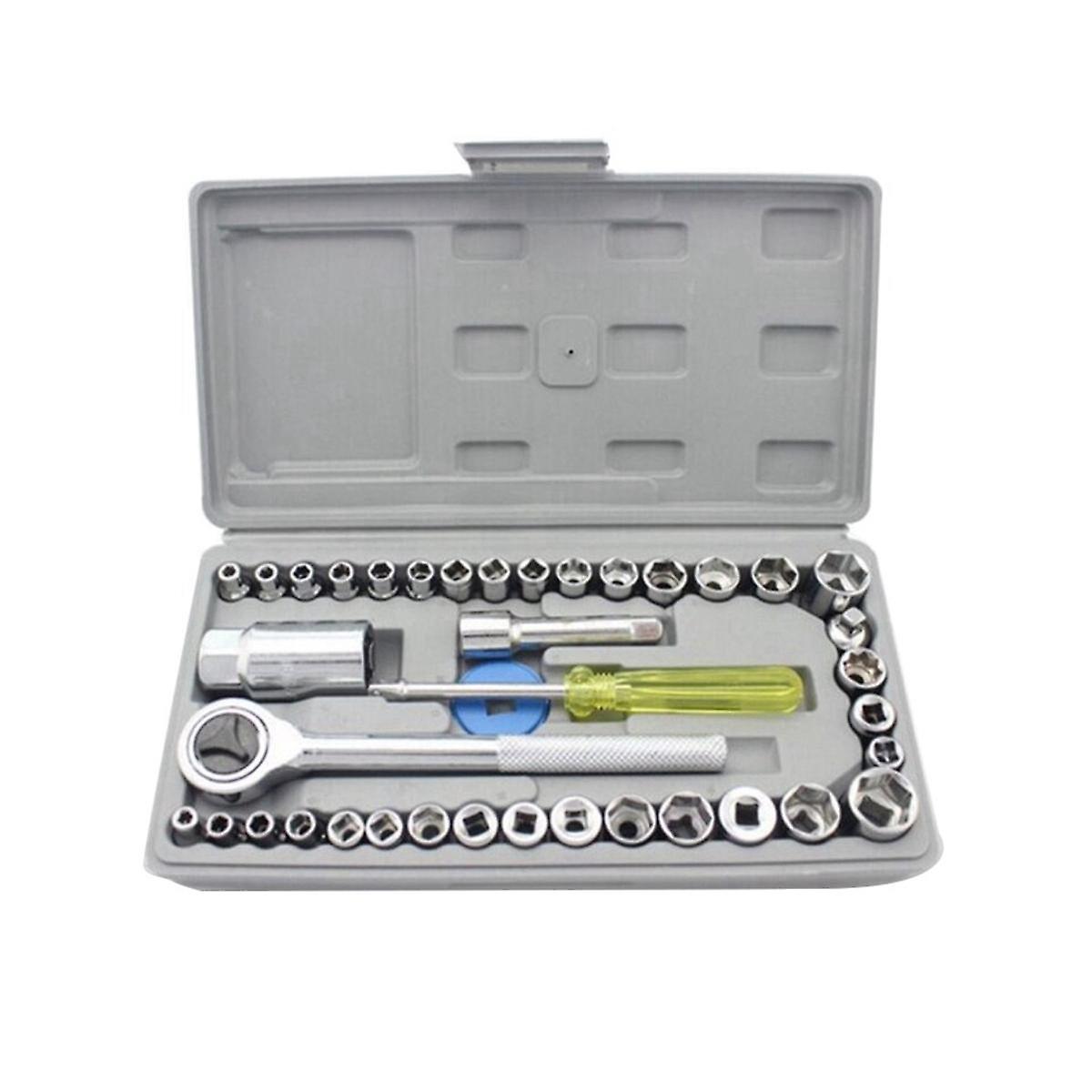 40 Pieces of Auto Repair Tools, Car-Mounted Tools, Repair Tools, Emergency Socket Combination Wrenc