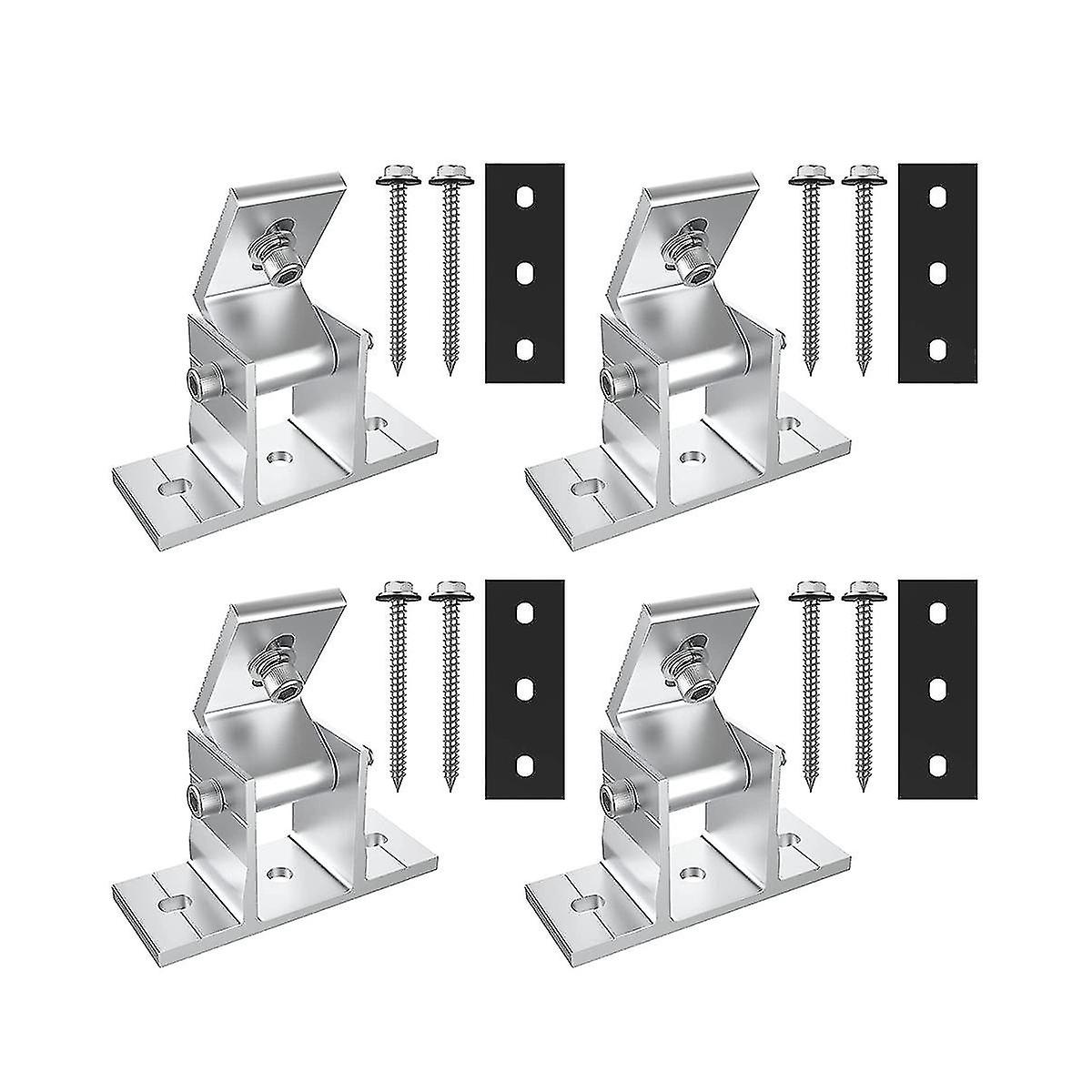 4 Pack Solar Panel Holders, Roof Hooks, 10-60 Attachment Solar Module, Adjustable Pv Module Holder