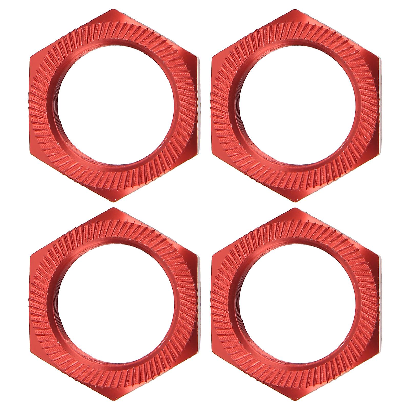 4 Pcs RC Car Parts Aluminum Alloy High Strength 24mm Hex Hub Nut for ARRMA 1/5 Outcast Kraton 8s Red