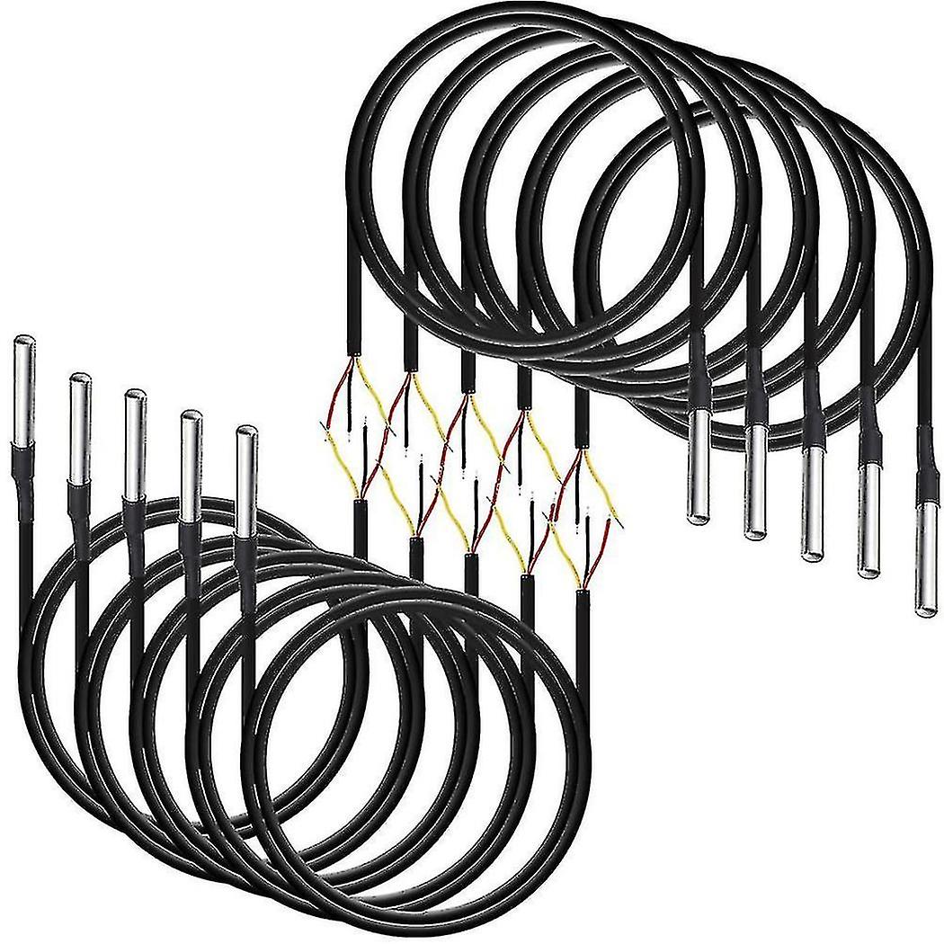 10pcs Ds18b20 Temperature Sensor, Digital Temperature Cable Temperature (-55- +