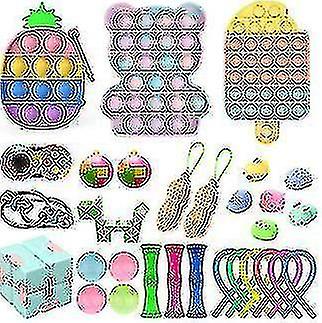 Hand Exercisers 30pcs Relieves Stress Sensory Fidget Toys Set Stress Relief Toy Kit Set C