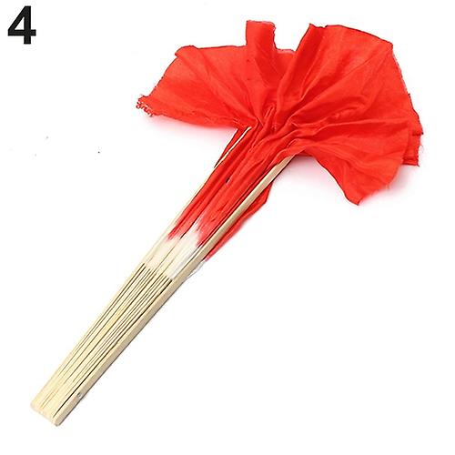 Chinese Style Handmade Bamboo Handle Artificial Silk Folk Art Belly Dancing Fan BoSaiD