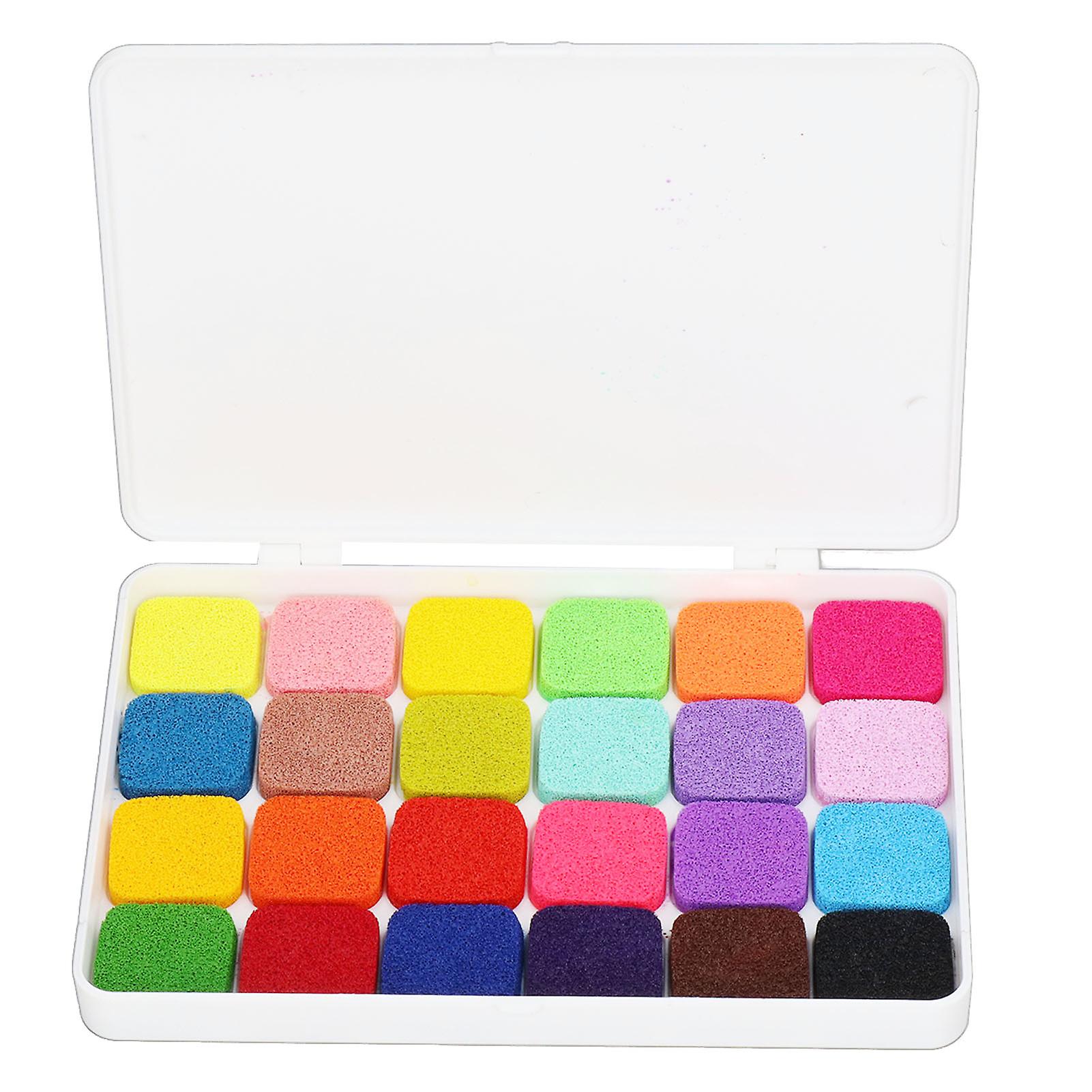 Finger Ink Pads, 24 Bright Colors, Washable, Imaginative Play, Widely Used for Painting, Decorating and DIY Crafts.