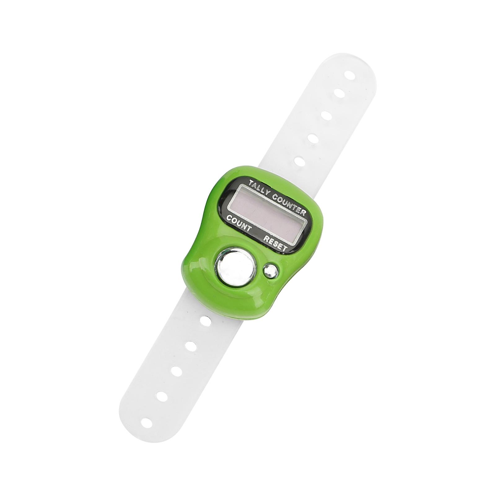 Electric Finger Tally with Resettable 5 Digit LCD Hand Tally Counter for Praying and WalkingGreen