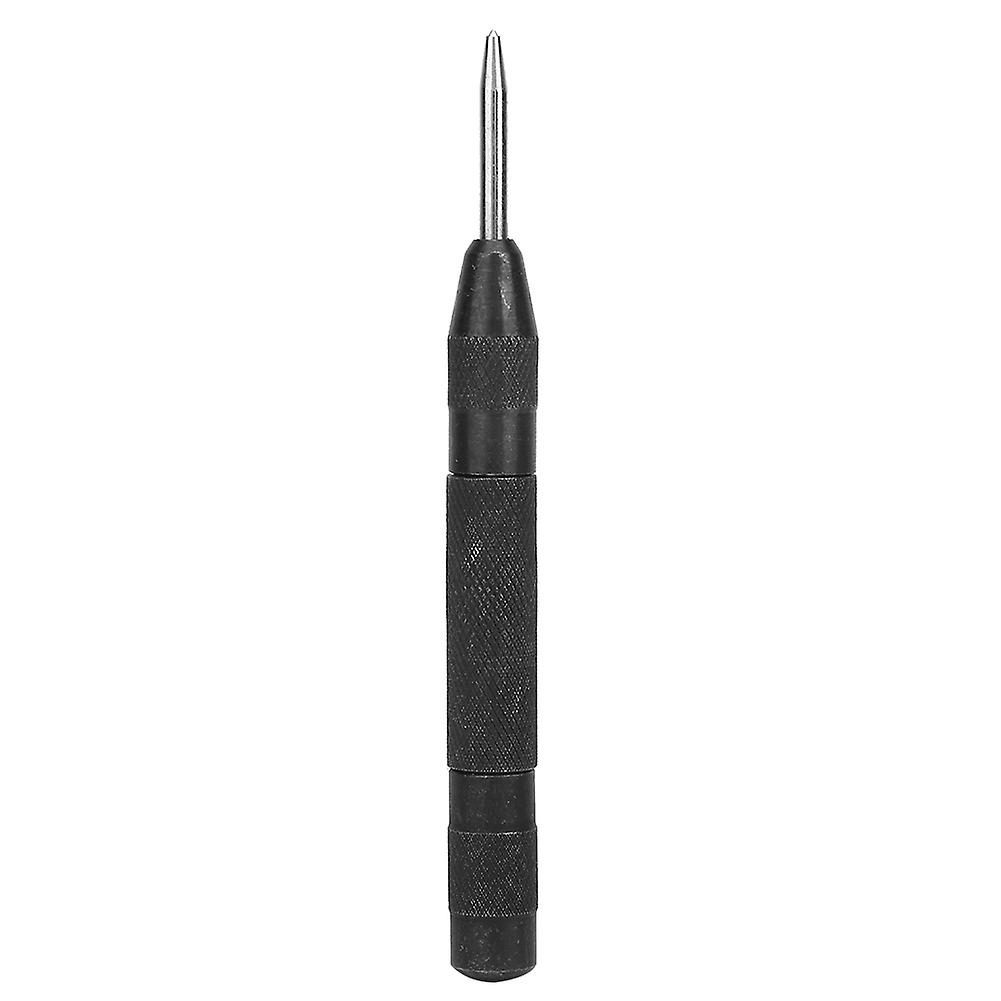 5 Inch HSS High Hardness Spring Loaded Automatic Center Punch for Drilling Holes in Wood and Metal (Black)