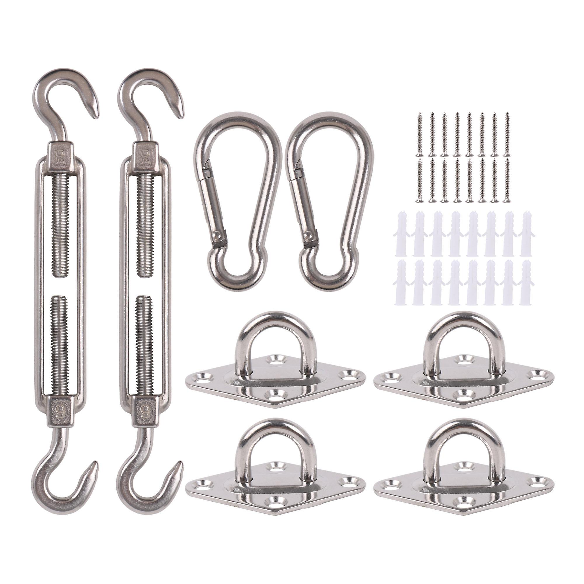 8 Pcs M6 Rectangle Square Sun Shade Sail Hardware Stainless Steel Hook