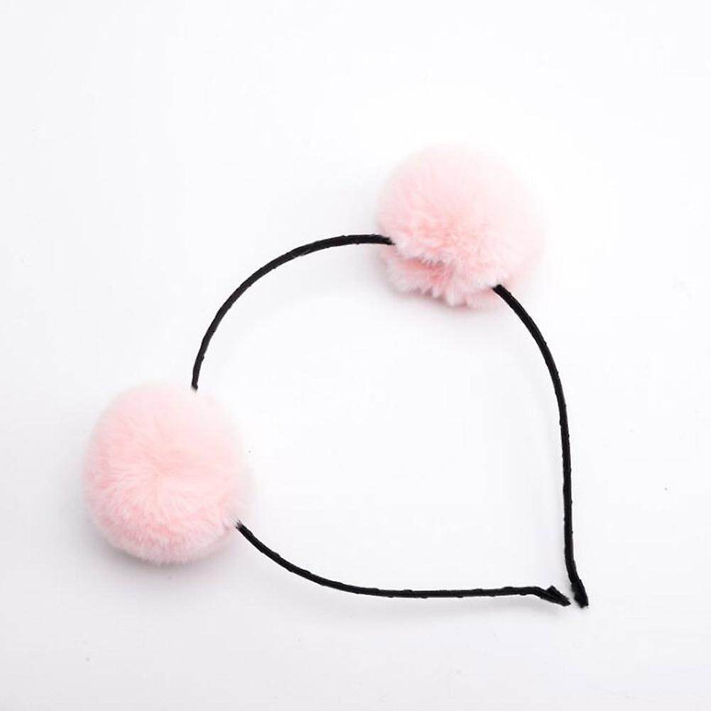 Cute Fur Ball Pompom Headbands for Princess Pink