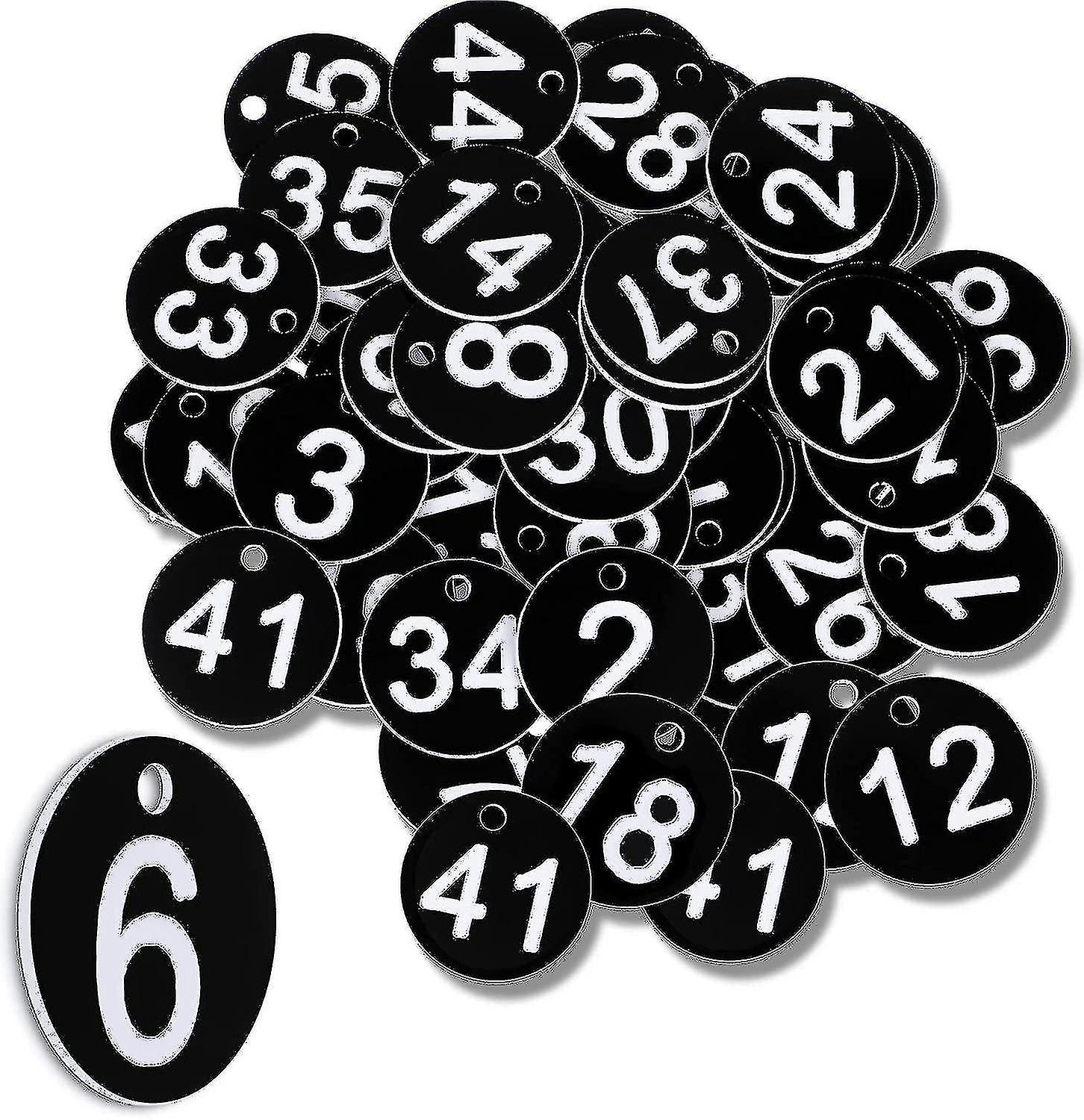 Black Number Tags 1-50 Plastic Numbered Tokens Plastic Table Numbers Numbered