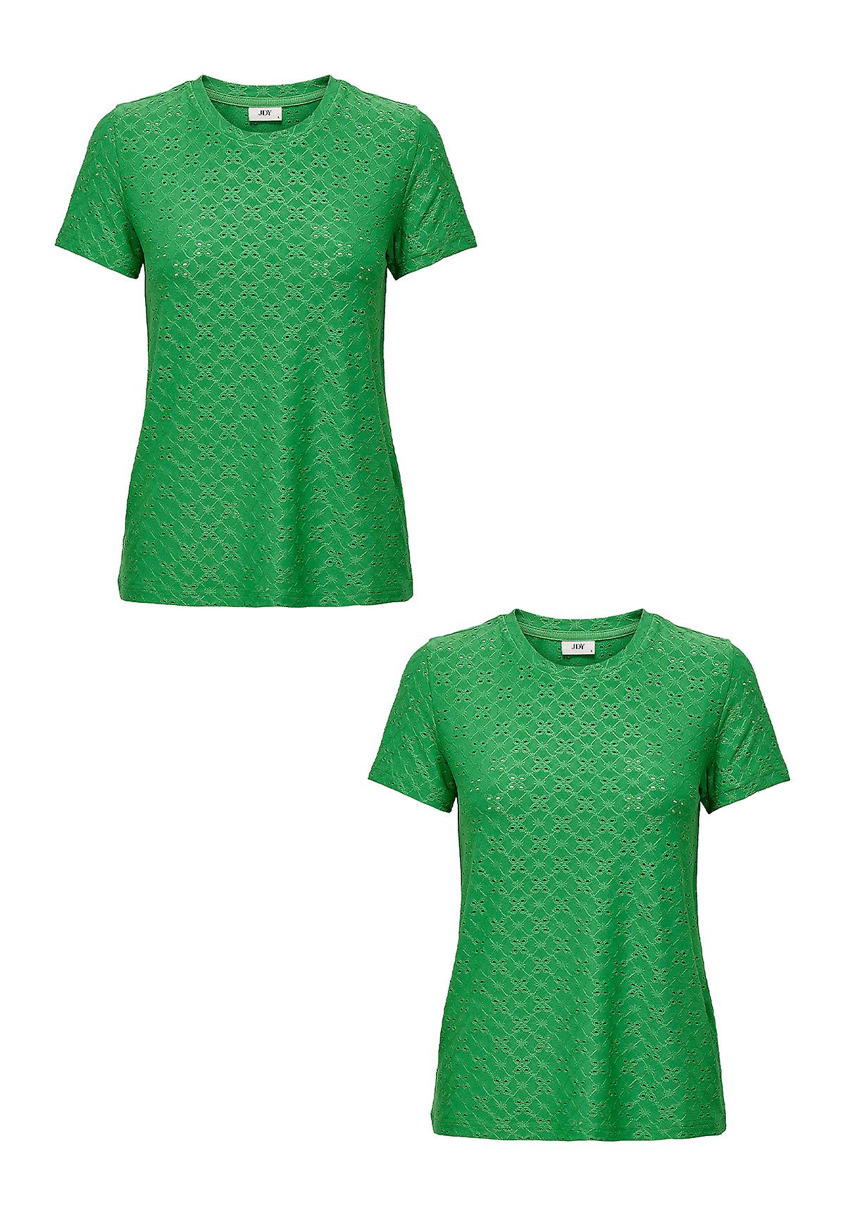 JDY Damen Shirt 2er-Set Kurzarm Rundhals T-Shirt Modisches Top