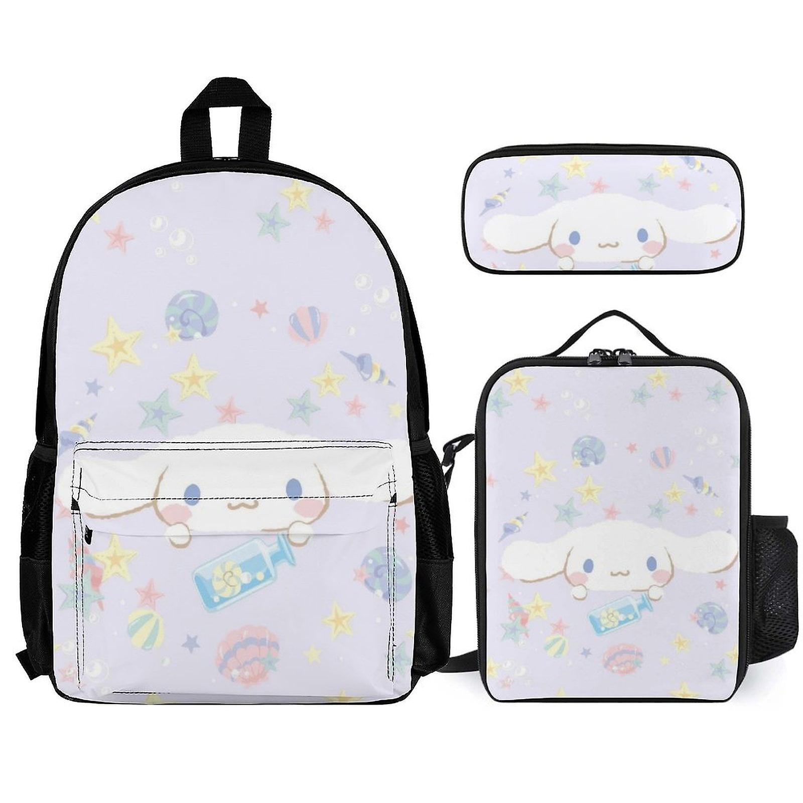 Cinnamoroll Backpack Set, Backpack with Lunch Box And Pencil Case 3pcs Set