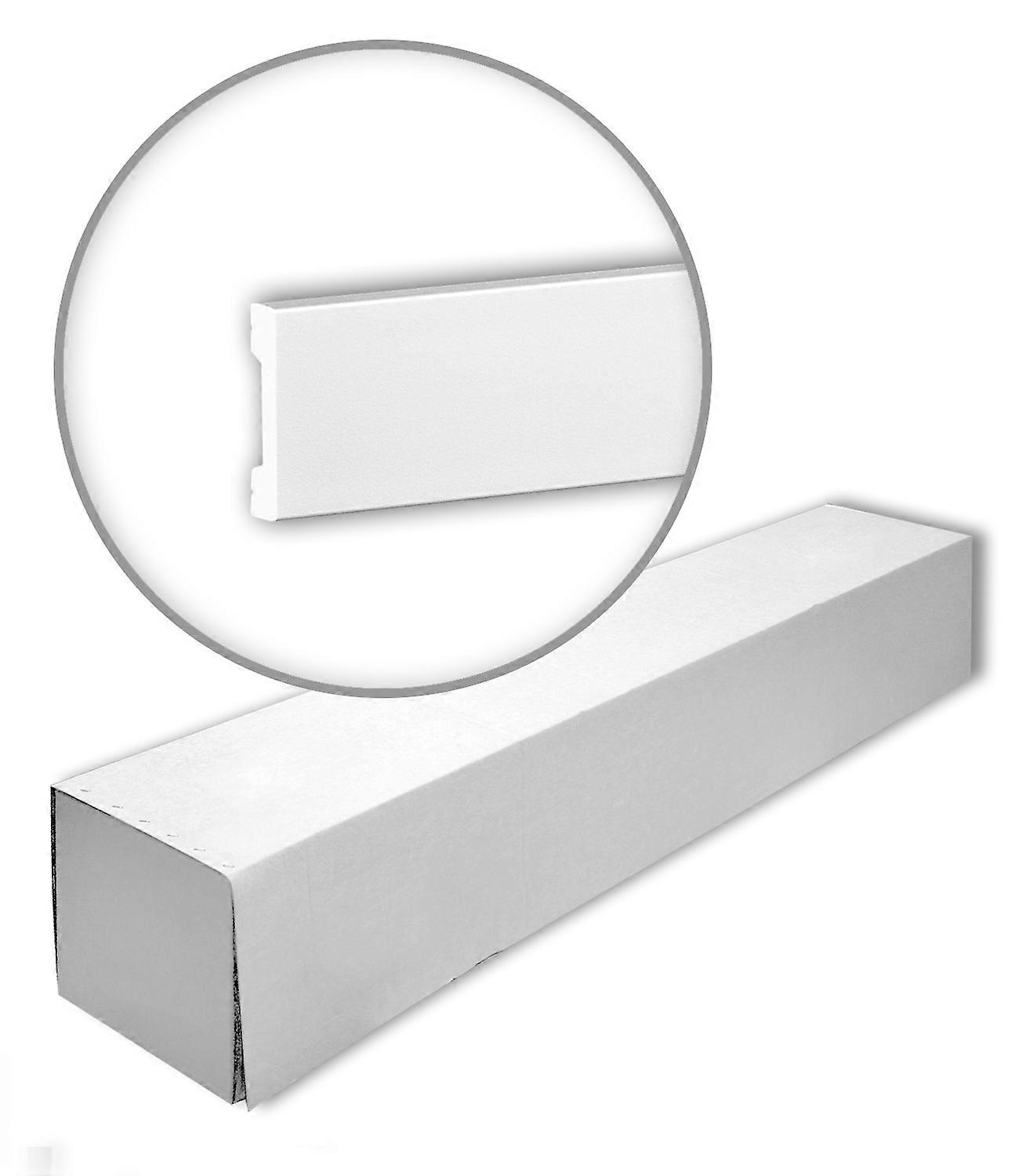 e-Delux GmbH 24 x Cimaises 651362-box 48 Mètre Profhome Polystyrène extrudé (XPS) 200 cm blanc prétraité léger, indéformable, résistant aux chocs