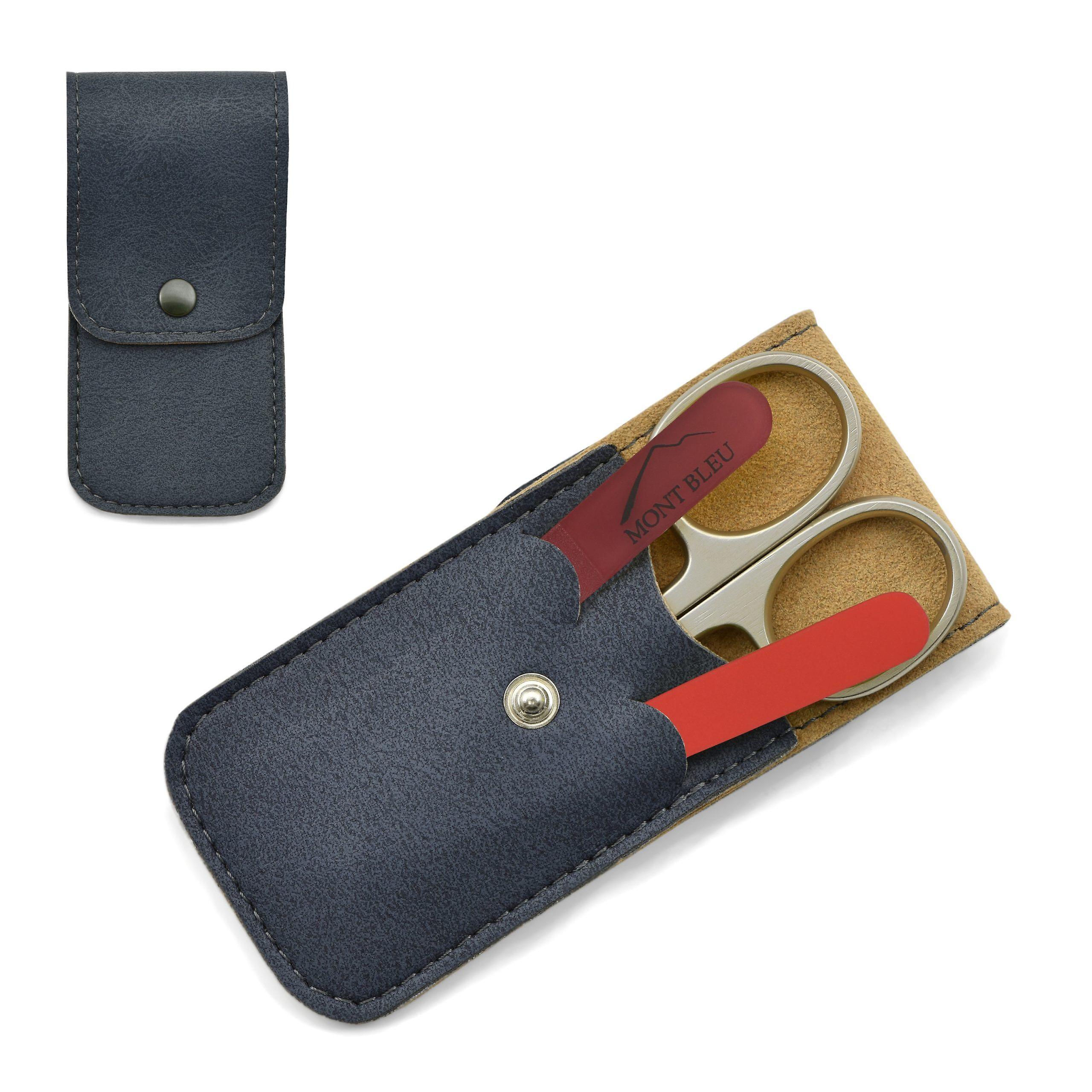 Mont Bleu 3-piece Manicure Set in Soft Leatherette Case - Red