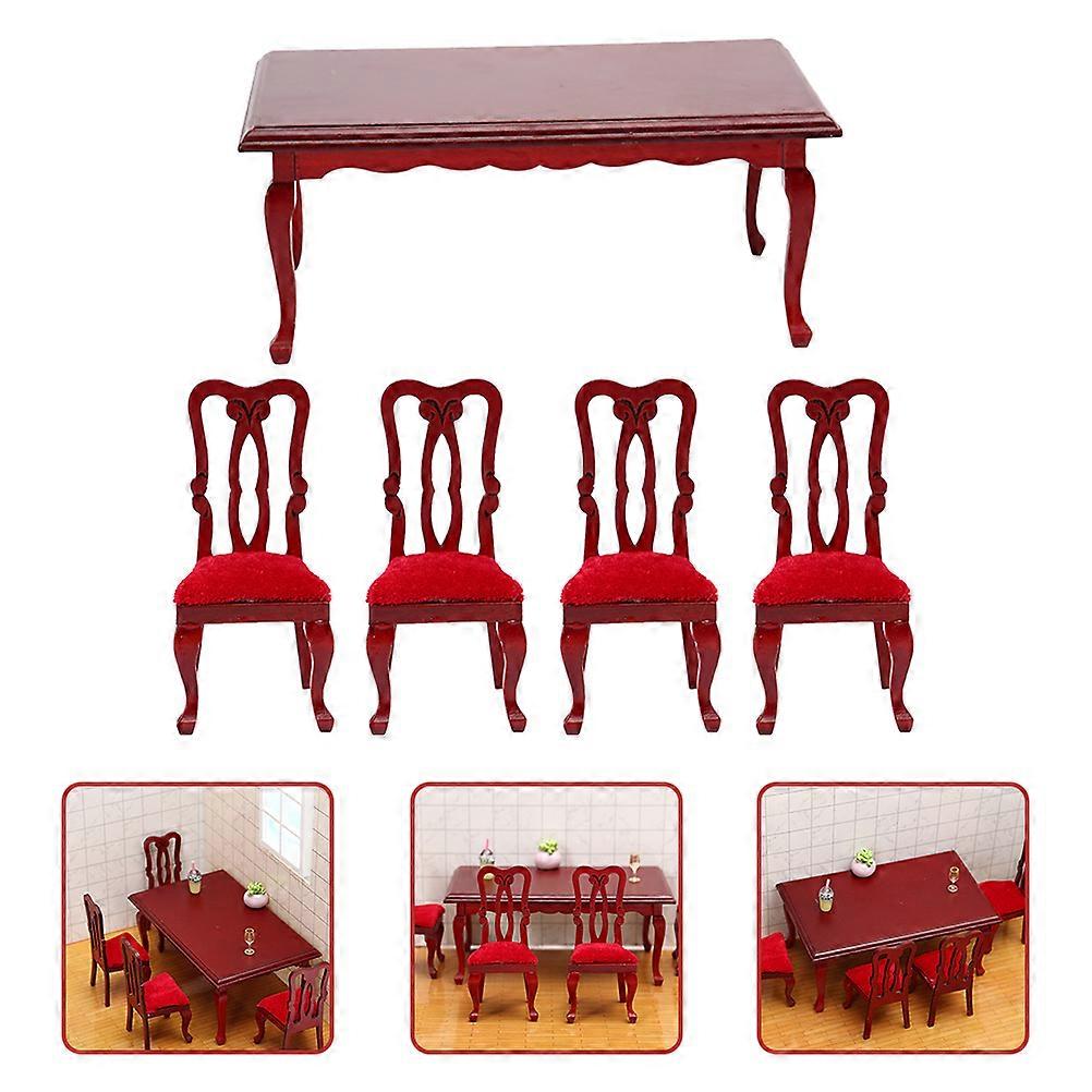 1 Set Tiny House Decoration Accessories 1/12 Scale Tiny House Table Chairs