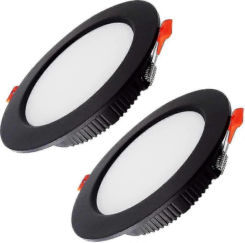 Ultra Flat Black Led Downlights, 7w Round Led Downlights,2pcs