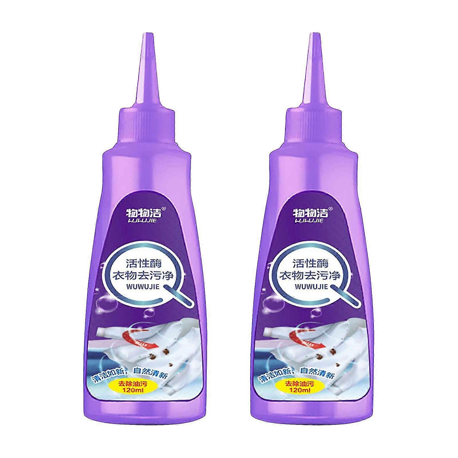 2pack Active Enzyme Clothing Decontamination Clean Wash-free Stain Removal Liquid 120ml To Oil Stains To Yellow Instant Stain Remover 120ml