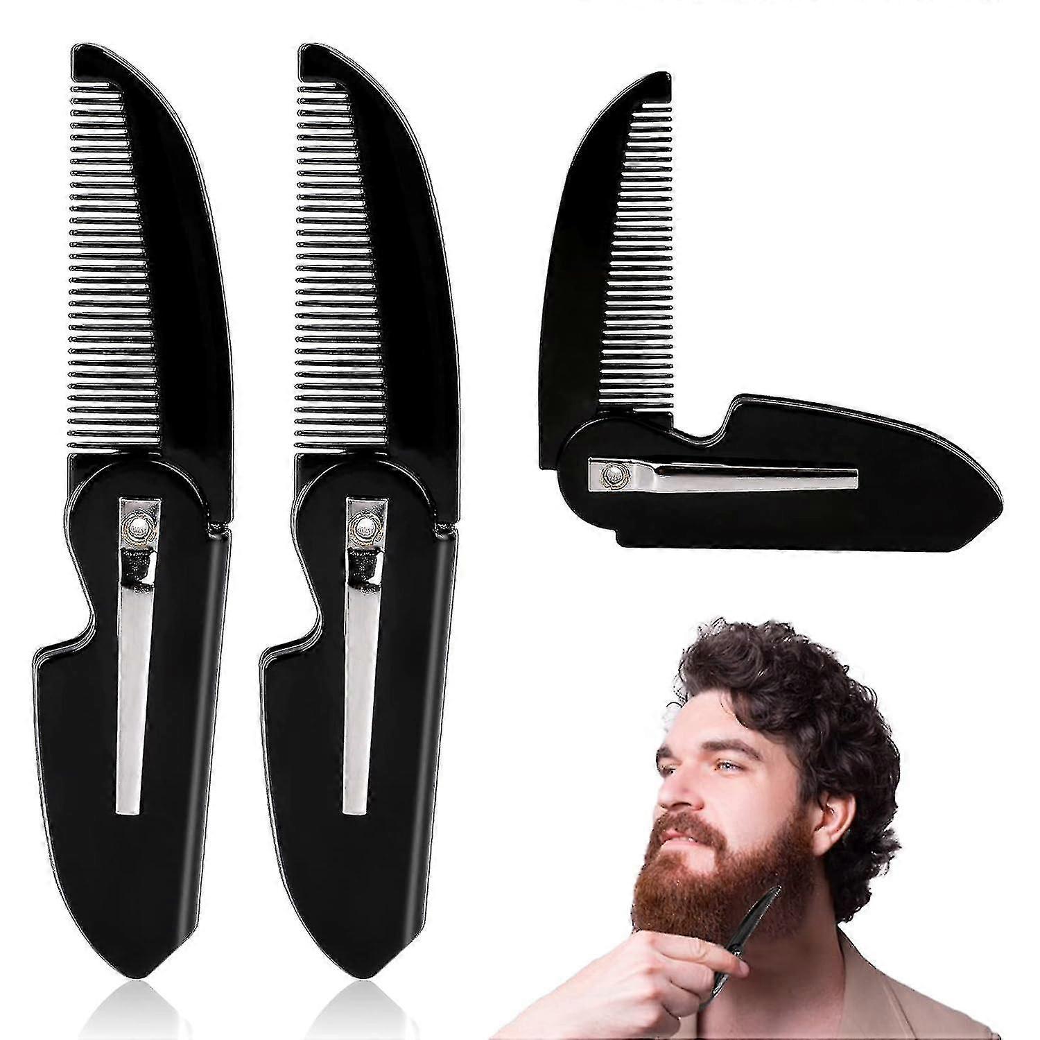 Folding Beard Comb, 3/6pcs Folding Mustache Combs For Men, Small Pocket Comb For Men Smooth Hair Comb Mens Beard Straightener Comb