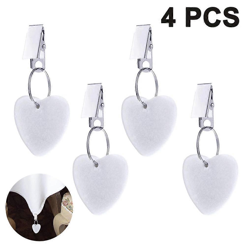 4pcs4 * 6 * 1cm marble tablecloth pendant - white