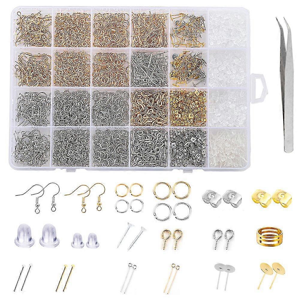 2000pcs Earring Hooks Jump Rings Earring Making Kit For Diy Earring Making Gift