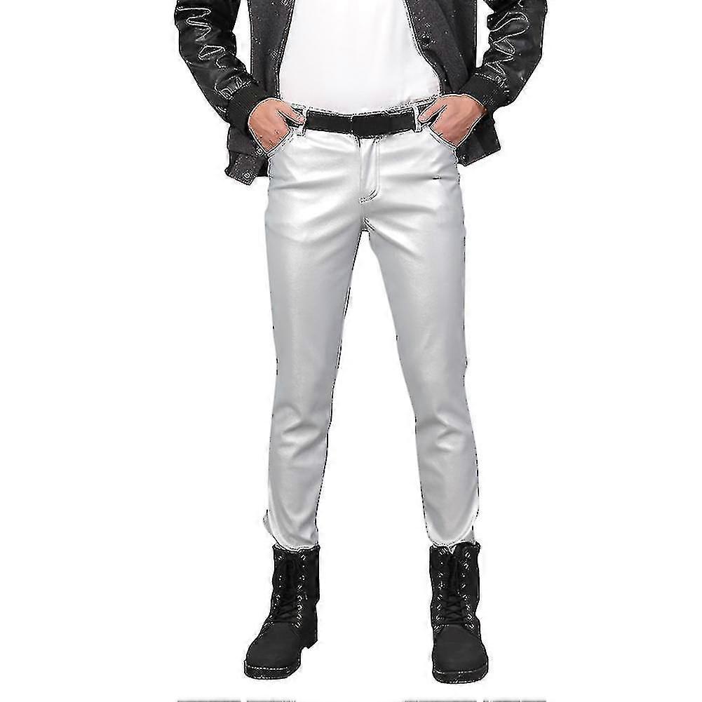 Herren Stretch Tight Kunstlederhose