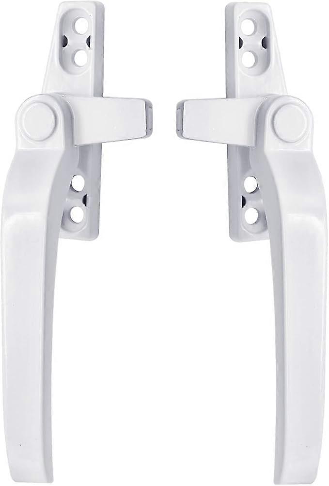 Window Handles - Pair of Universal White Replacement Right/Left Hand Aluminium Window Handles with Lock for uPVC Windows and Double Glazing (White)