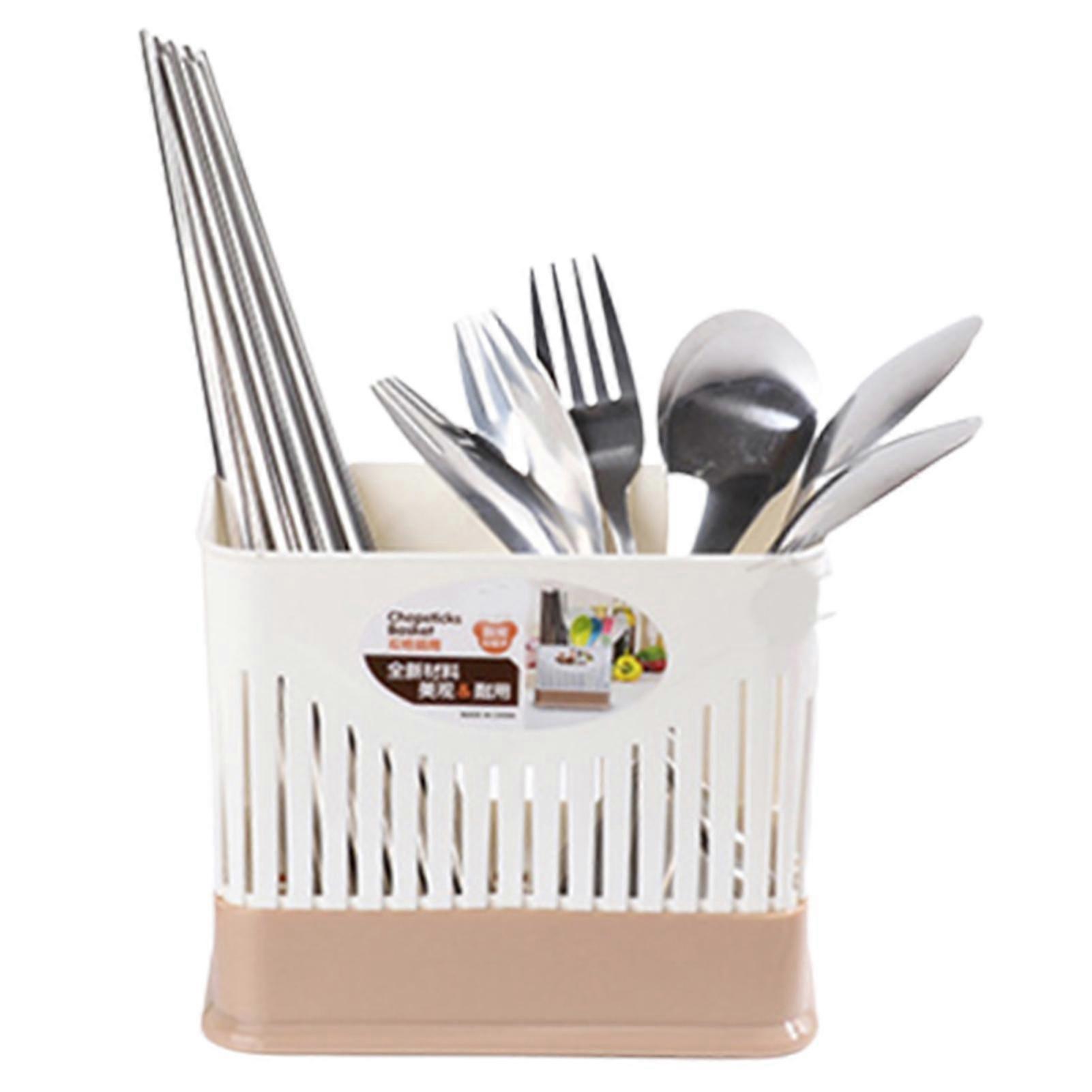 Flatware Drain Rack Tableware Storage Holder For Home Kitchen