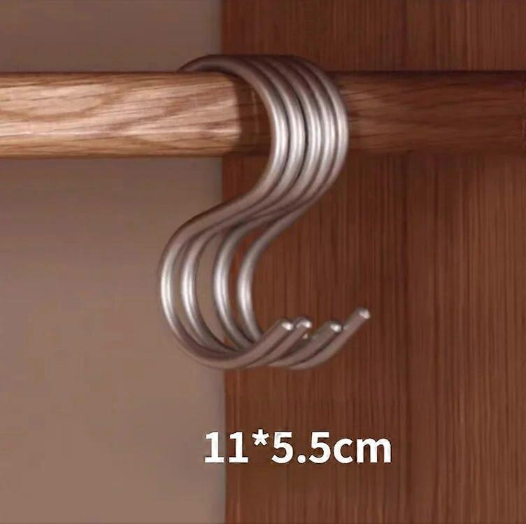 多機能ラックフック、ヘビーデューティハンガー、アルミニウム合金Sハンギングフック寝室用キッチンハットベルトバッグジーンズタオル、5個