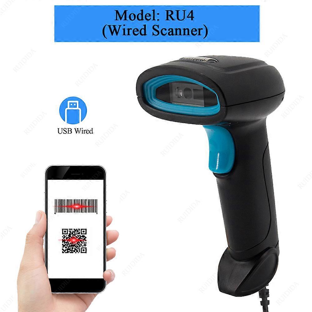 Wired Barcode 2D Scanner or Wireless Barcode Scanner or Bluetooth Code Reader 2D Handheld Barcode Reader QR Code PDF417