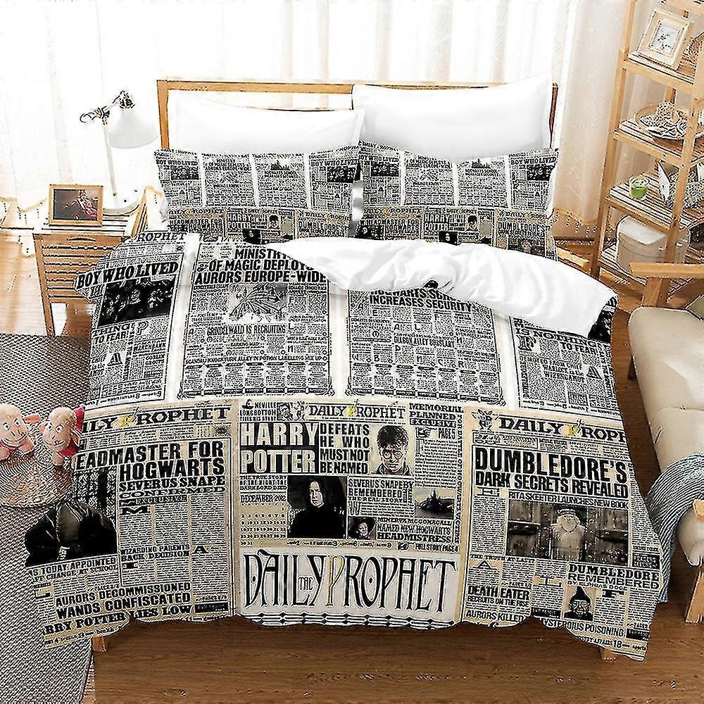 H01 Harry Potter 3d impresso roupa de cama conjunto edredom capa colcha capa travesseira crianças presente