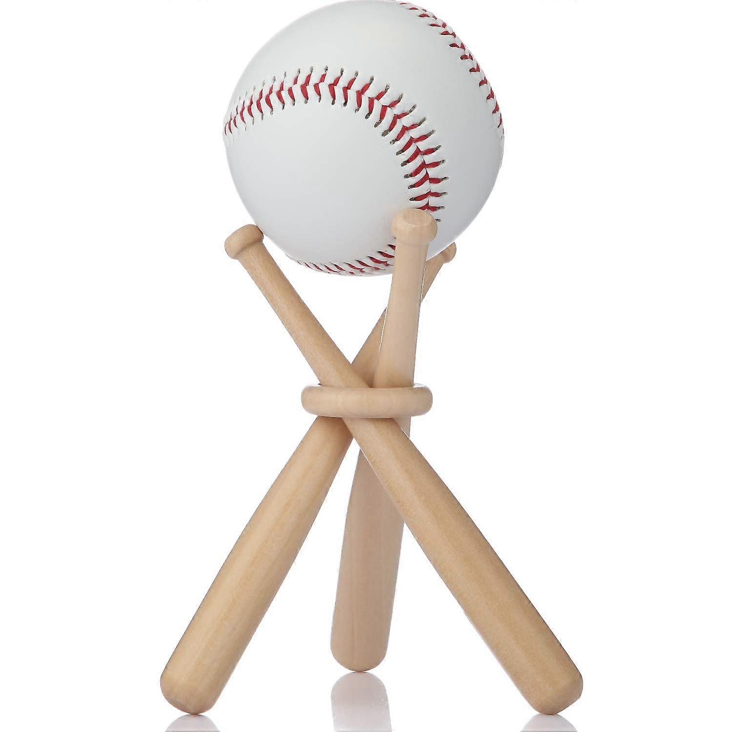 Wooden Baseball Display Stand Holder Softball Bracket Base With Baseball Bats For Baseball Player Fans