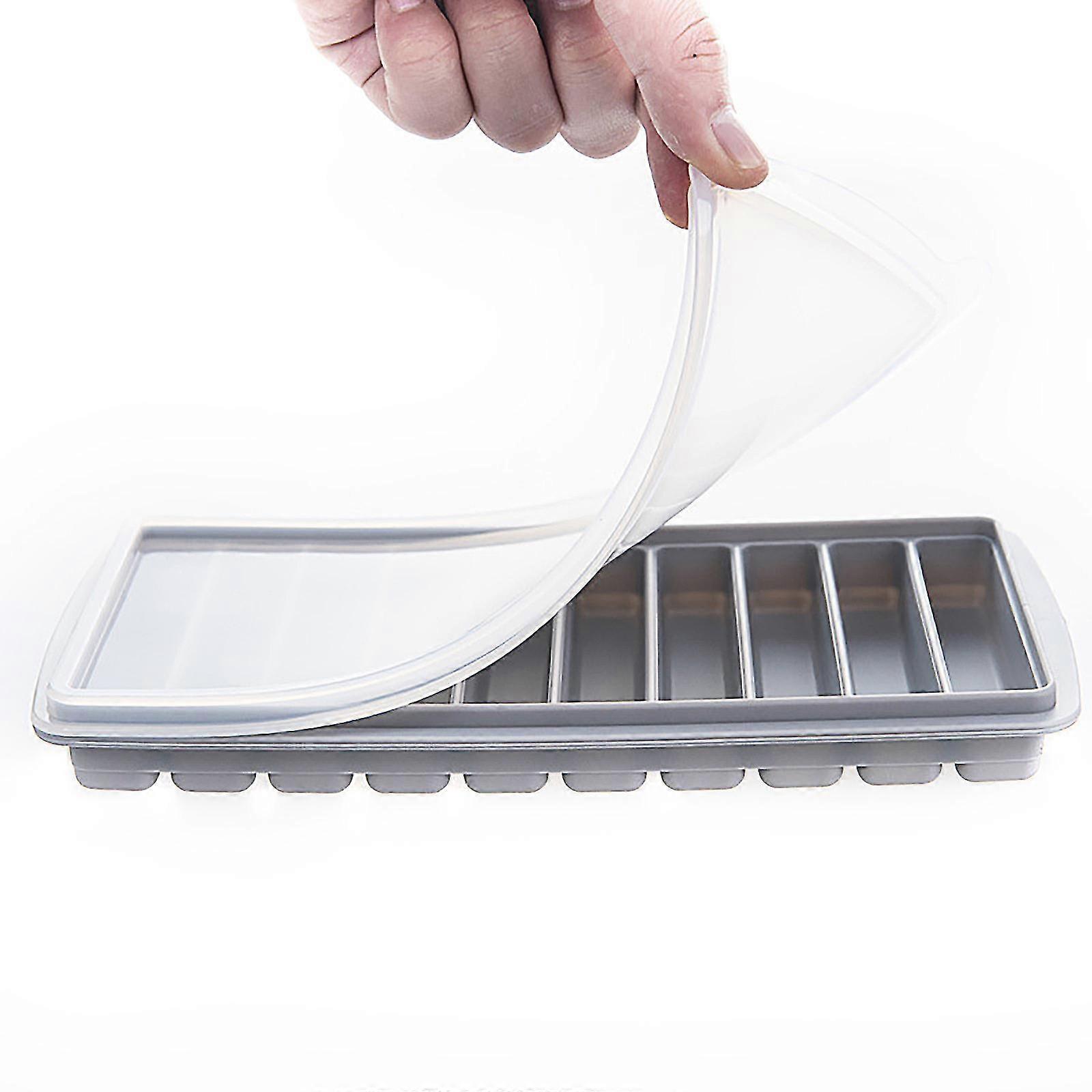 Strip Shape Ice-cube Maker Silicone Ice Tray Mold Storage Container With Cover
